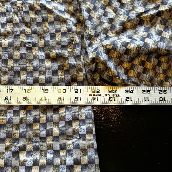 Vintage Burma Bidas Medium Gold and Blue Brown Vacation Hawaiian Button Down - Picture 3 of 7